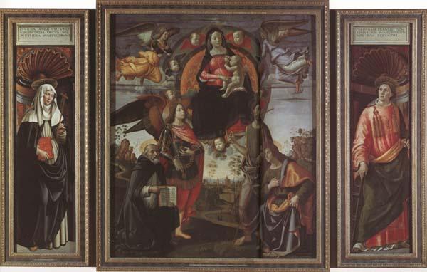 Domenicho Ghirlandaio Madonna in der Gloriole mit Heiligen Sweden oil painting art